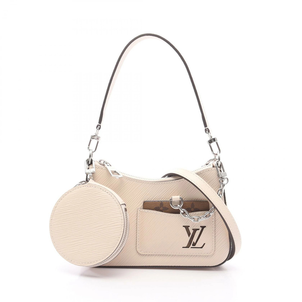 Louis Vuitton Marellini Handbag Leather Epi Ivory White